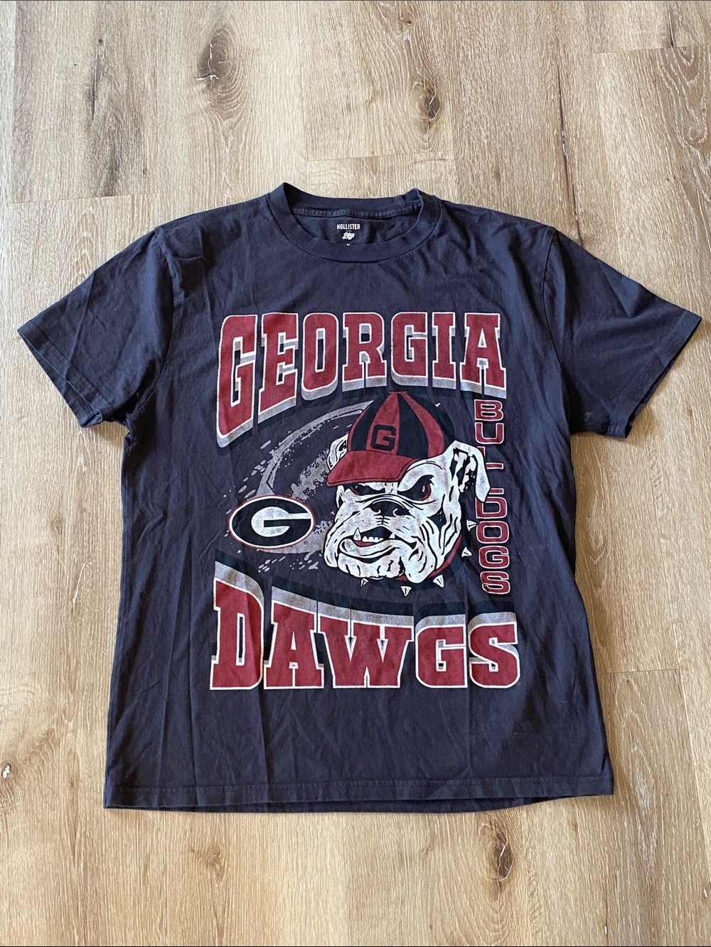 Hollister Blue 84 Georgia Bulldogs Dawgs Graphic T-shirt Relaxed Fit Sz M - READ